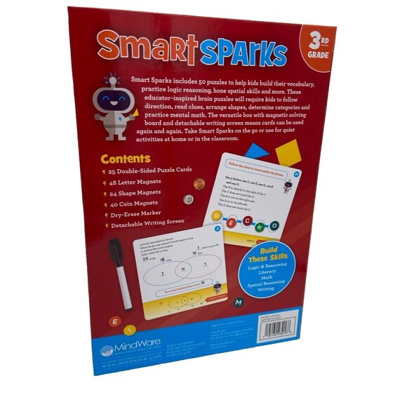 Smart Sparks Brain Puzzle Grade 3 New Hardcover Book Logic Reasoning Math Active - Picture 2 of 6